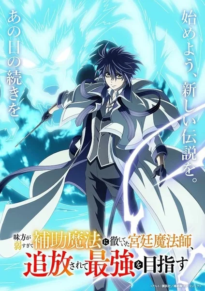Постер Придворный маг, пользовавшийся лишь магией поддержки, потому что его союзники слишком слабы, решил стать сильнейшим после изгнания